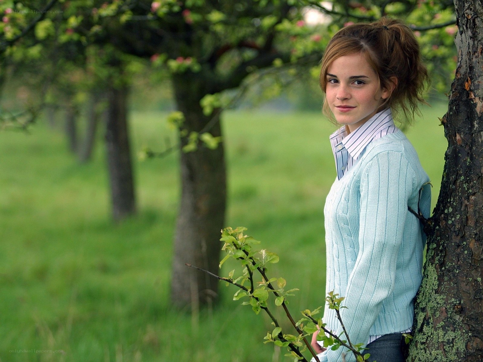Emma Watson in a field