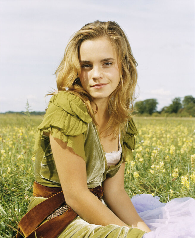 Emma Watson in a field