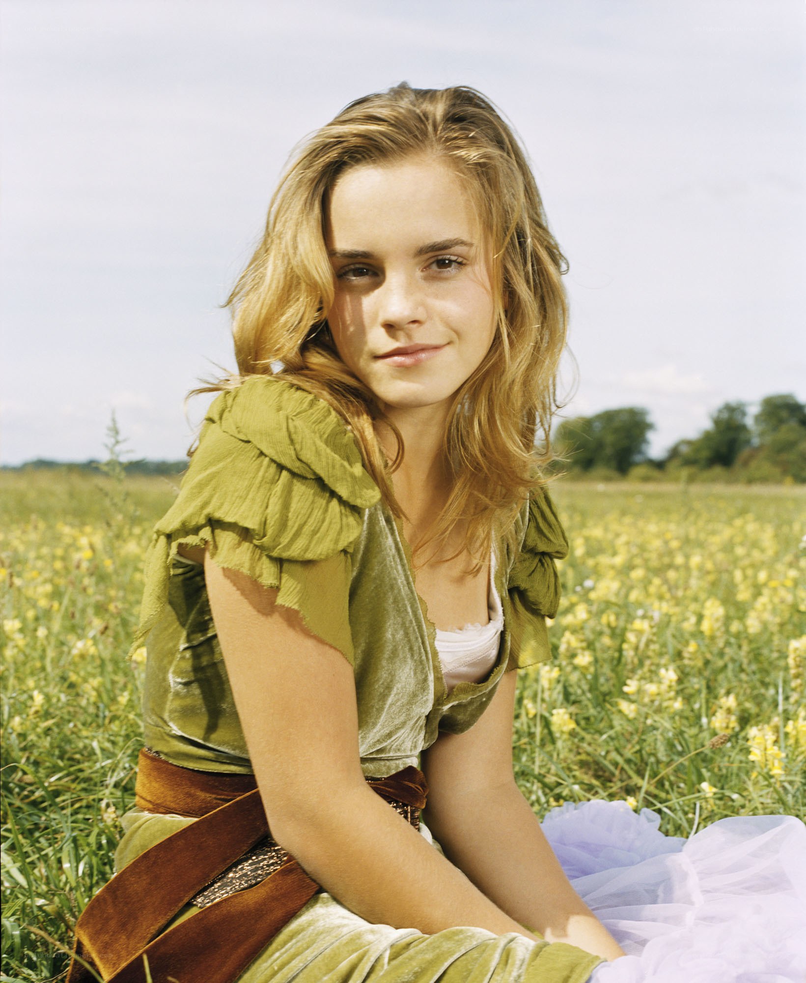 Emma Watson in a field
