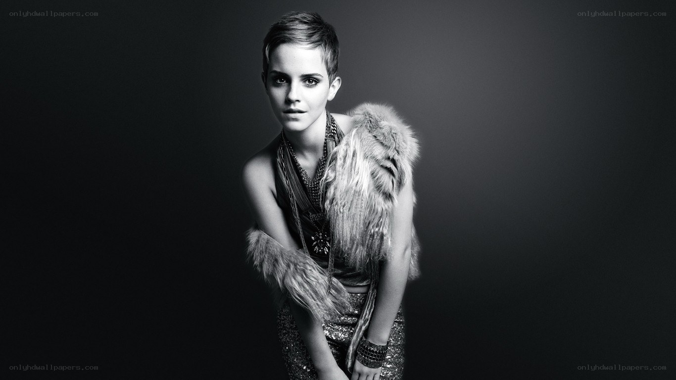 Emma Watson in a fur vest