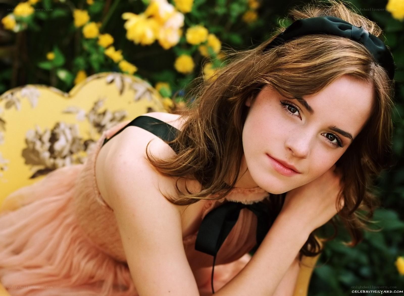 Emma Watson in a garden
