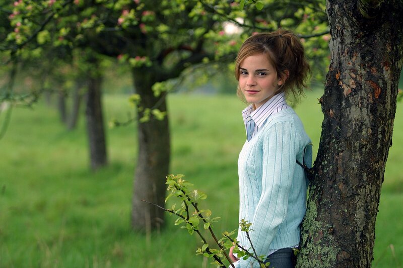 Emma Watson in a garden