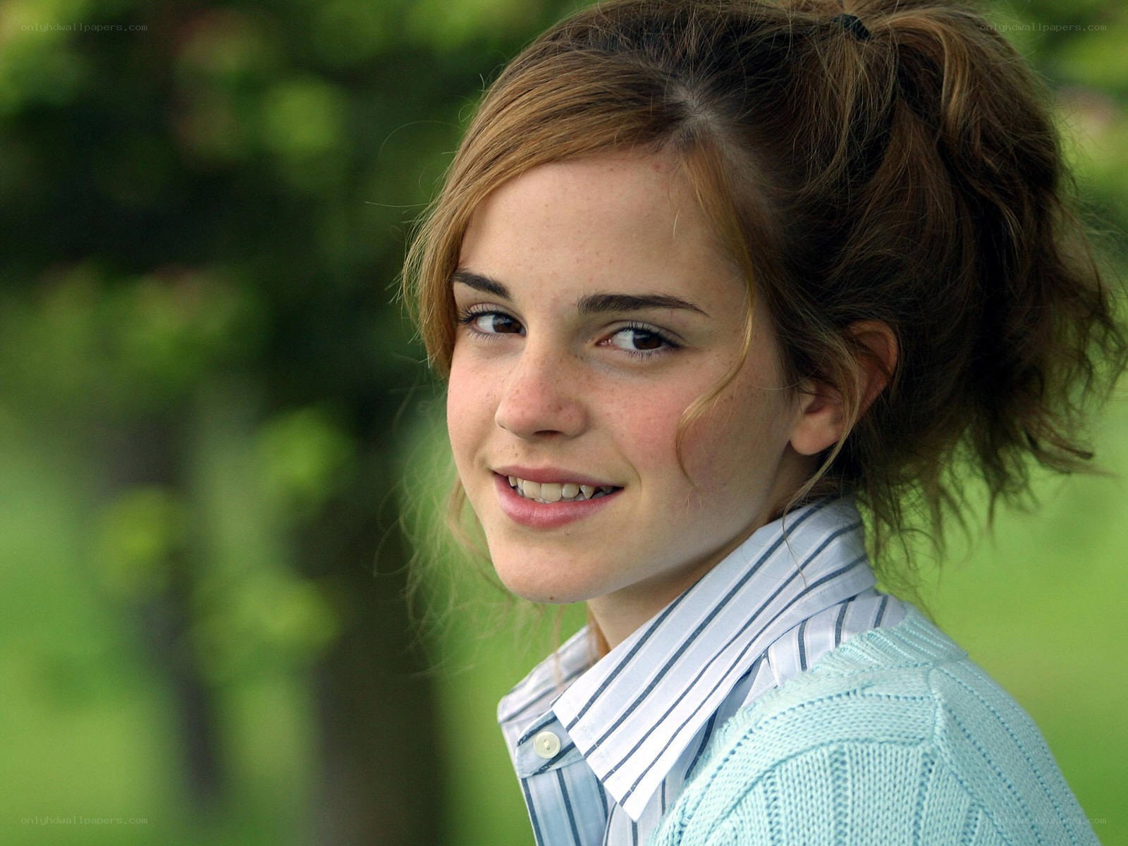 Emma Watson in a garden