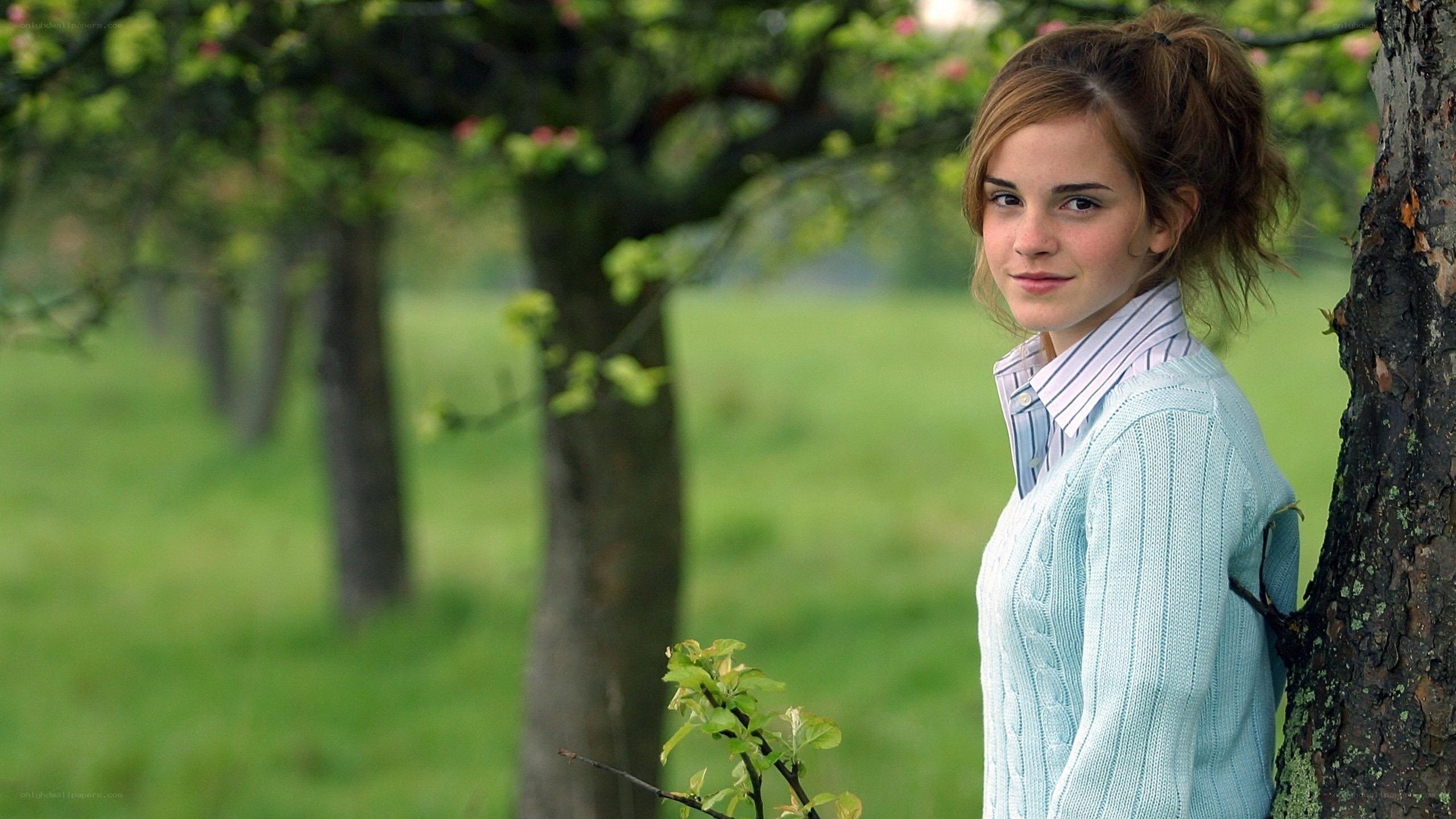 Emma Watson in a garden