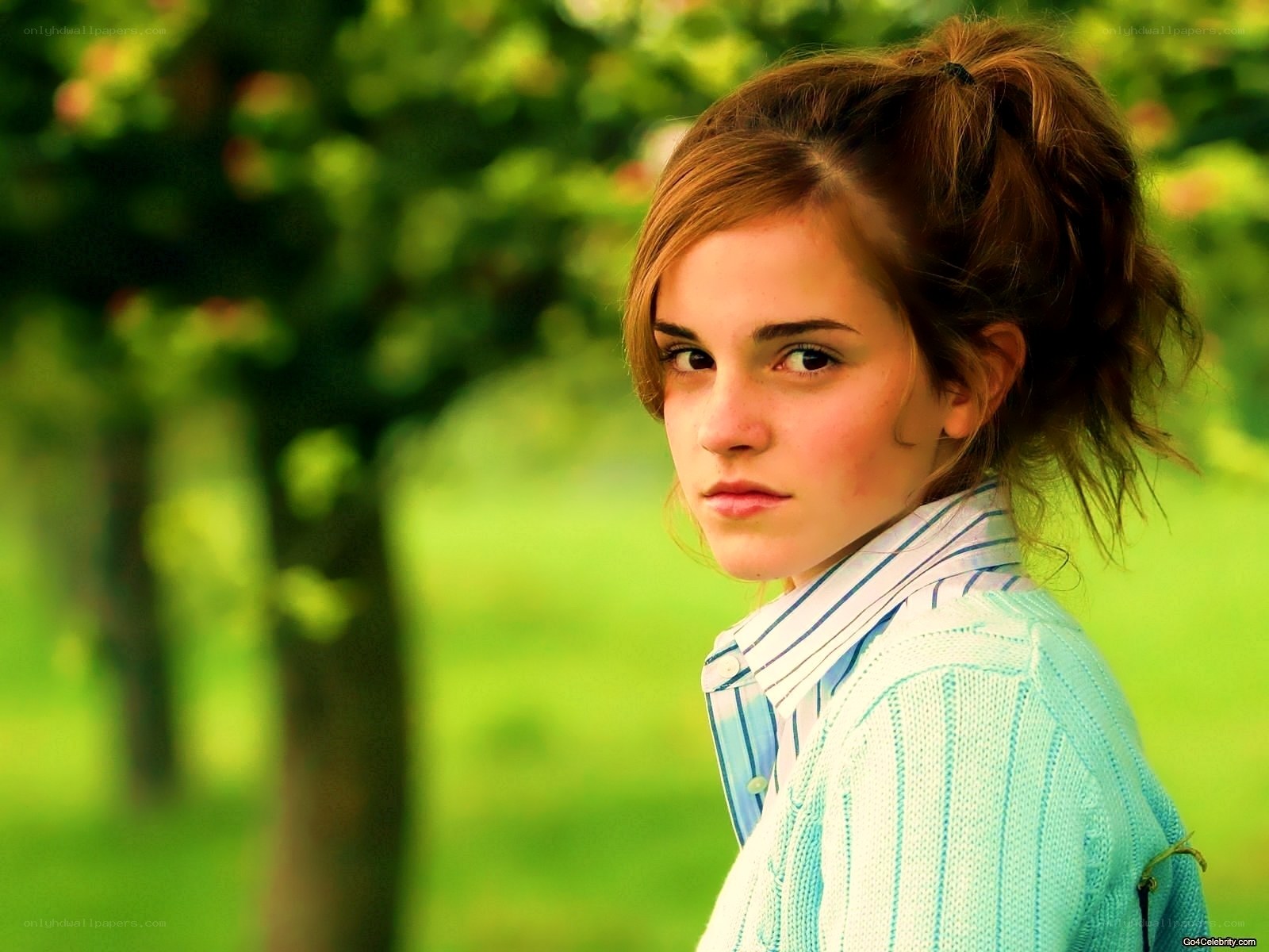Emma Watson in a park