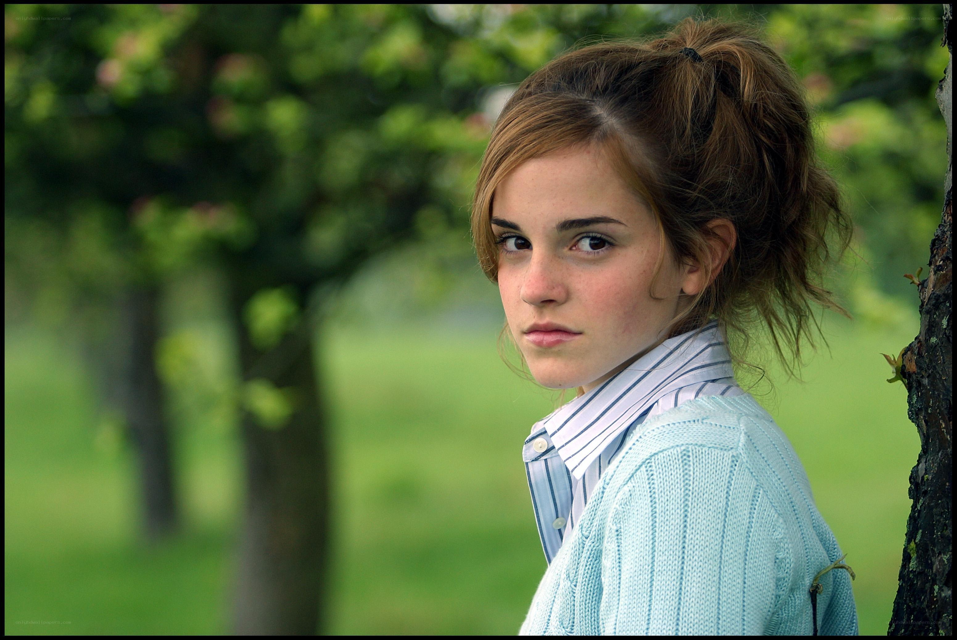 Emma Watson in a park