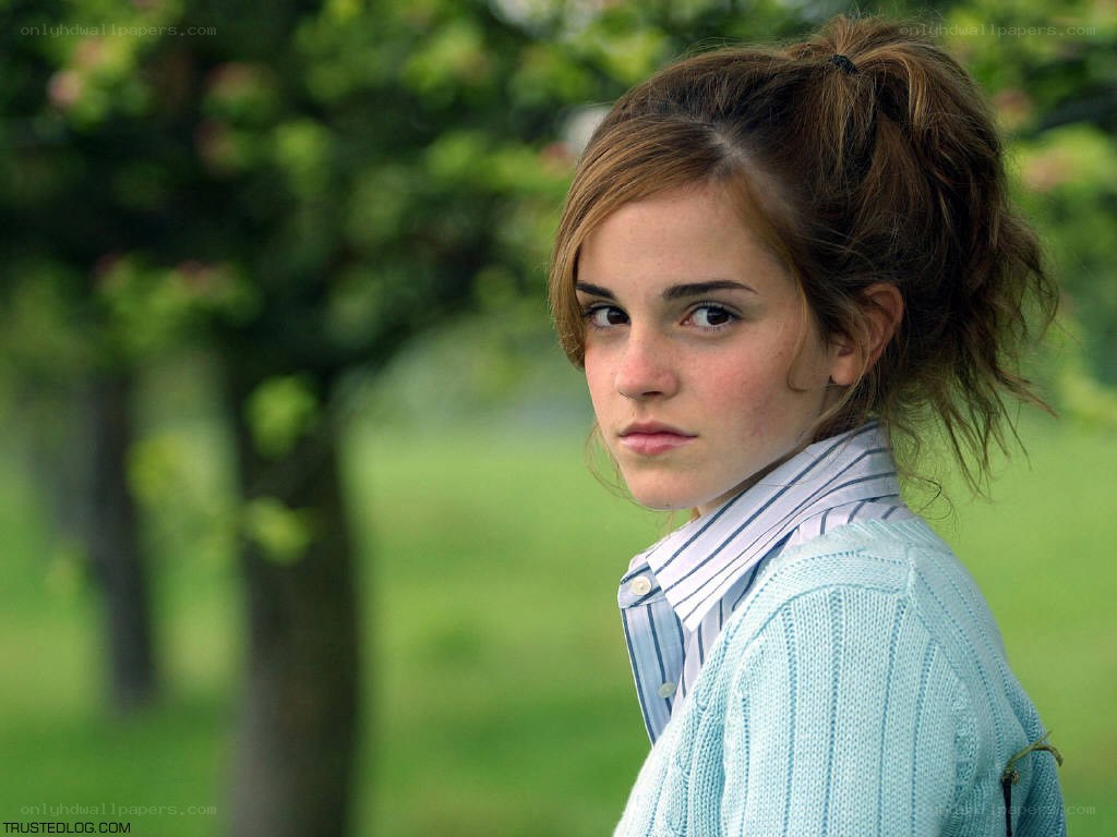 Emma Watson in a park