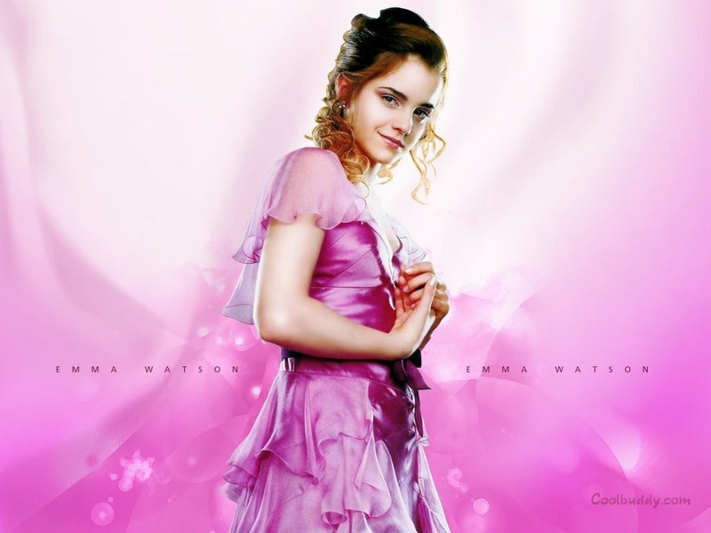 Emma Watson in a pink dress