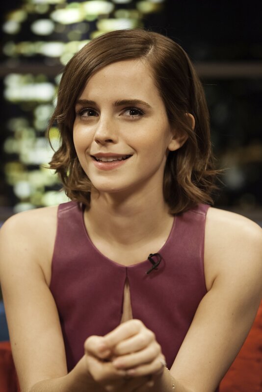 Emma Watson in a purple dress