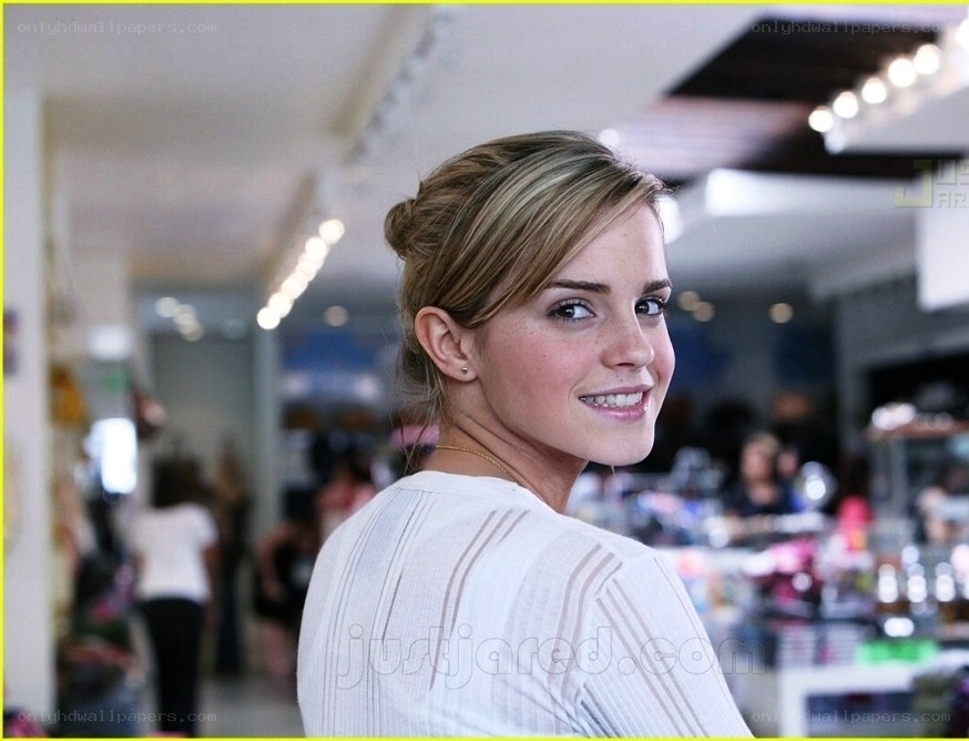 Emma Watson in a store