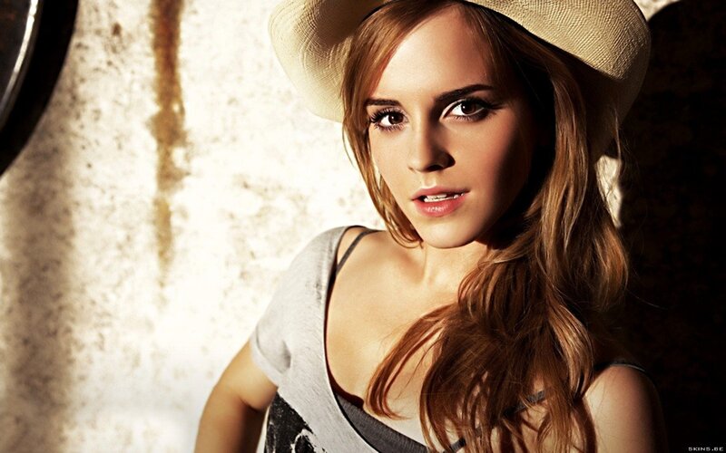 Emma Watson in a straw hat