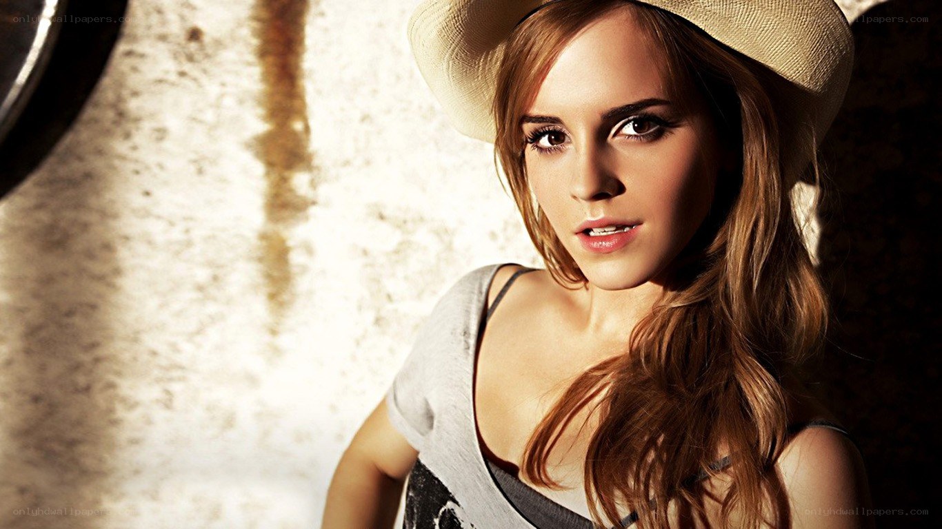 Emma Watson in a straw hat