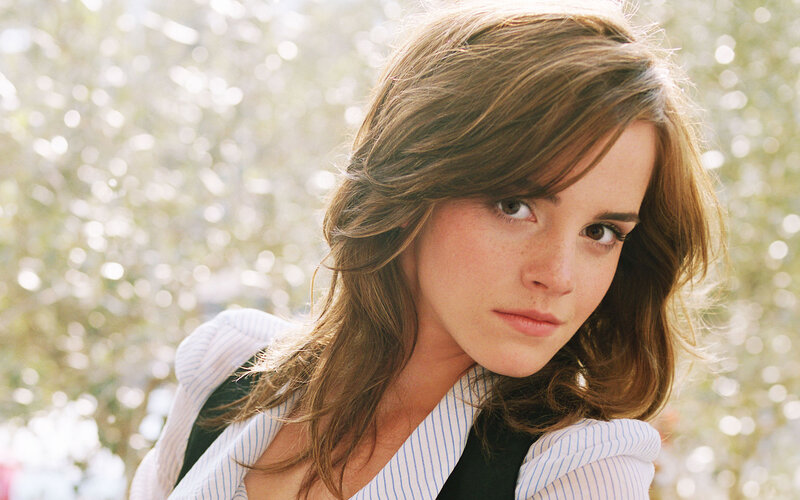 Emma Watson in a striped shirt