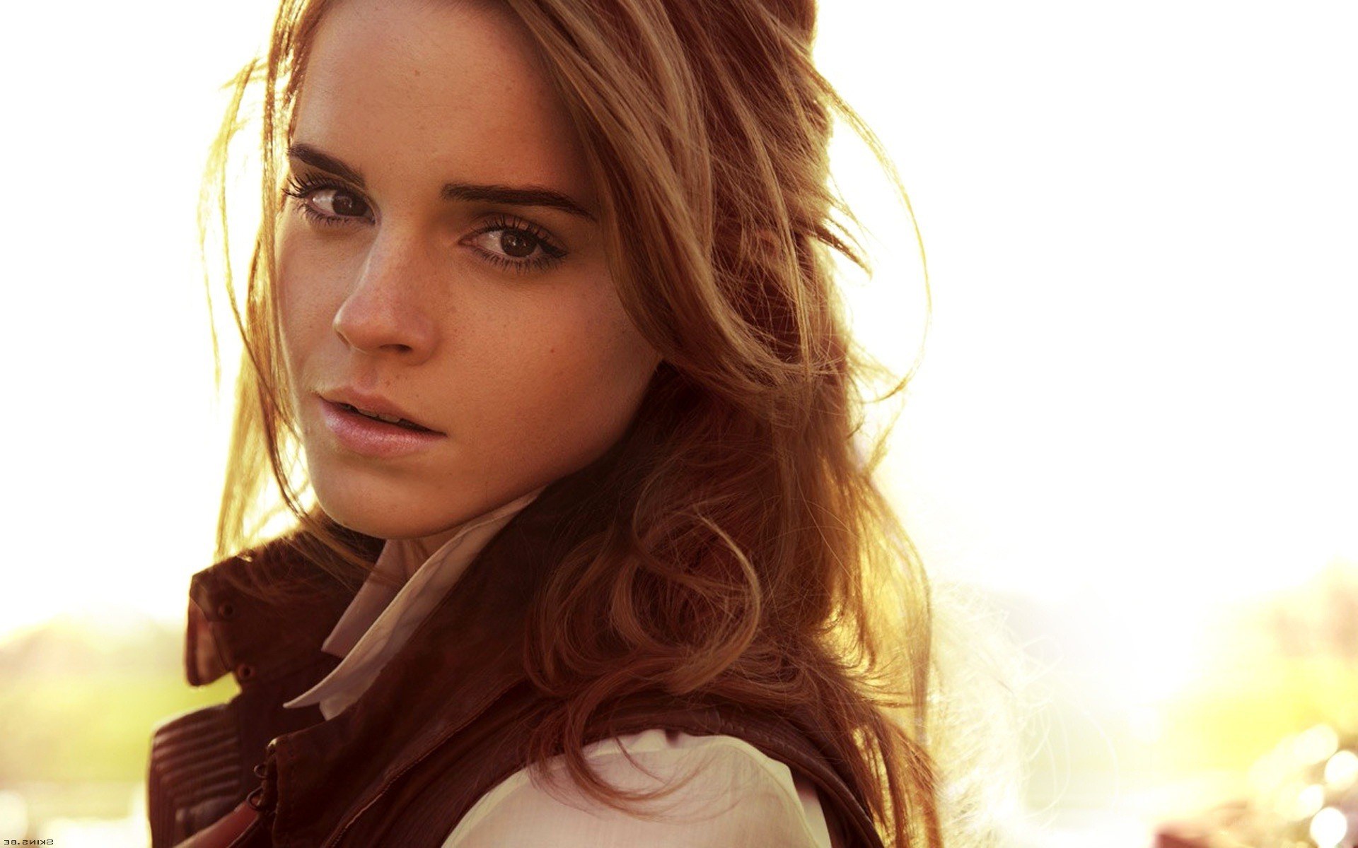 Emma Watson in a sunlit portrait