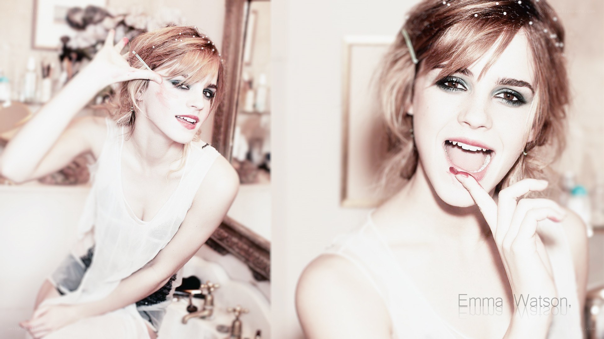 Emma Watson in bathroom
