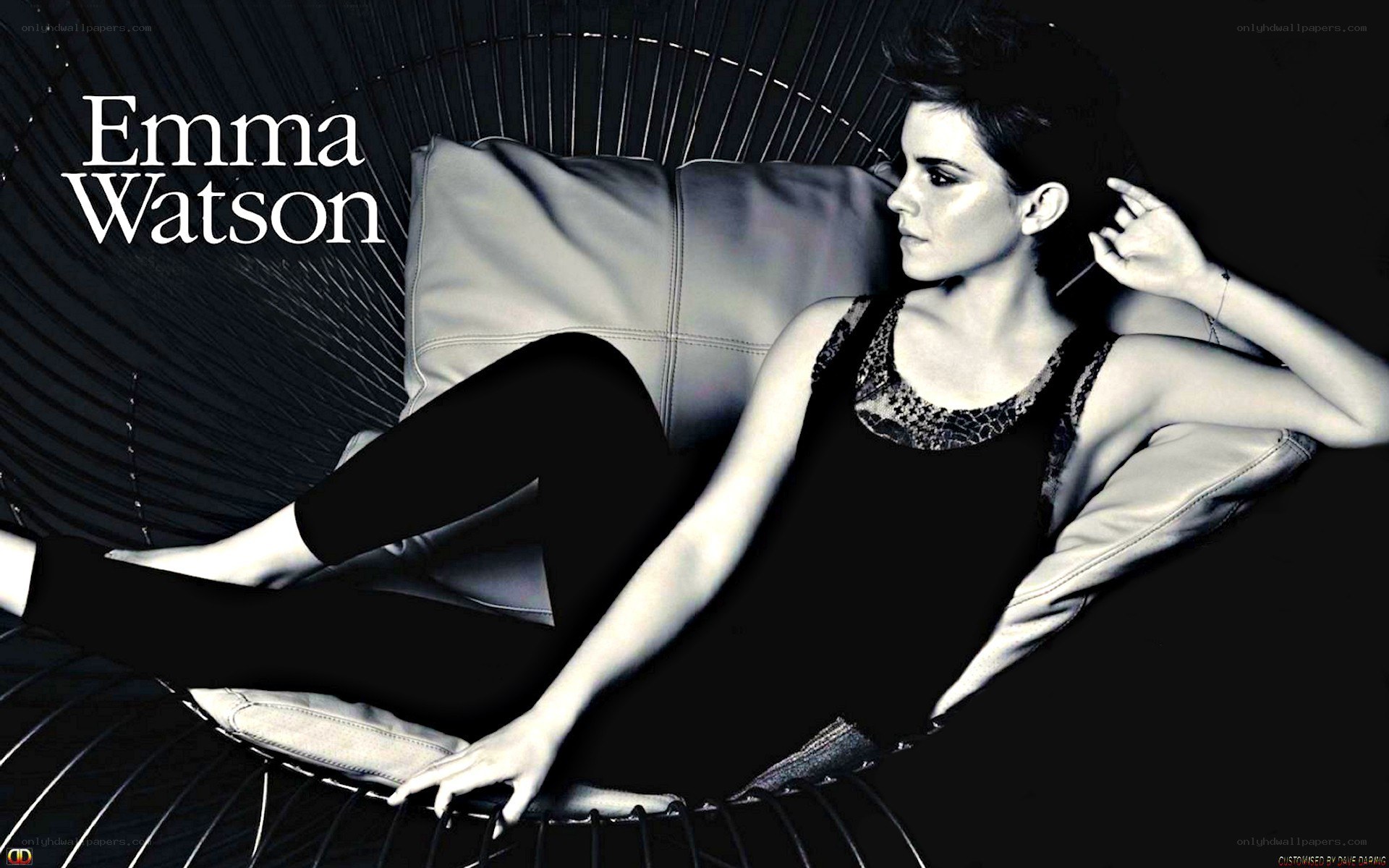 Emma Watson in black and white
