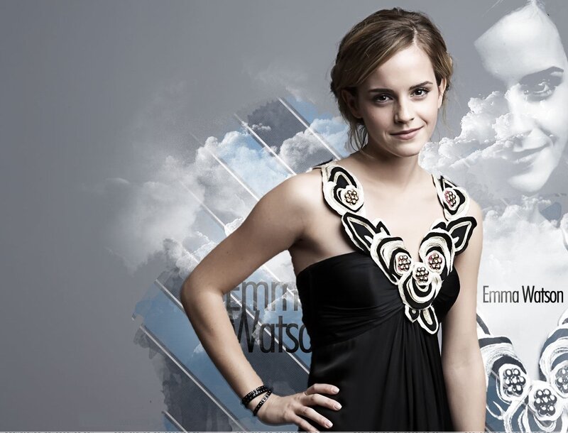 Emma Watson in black dress