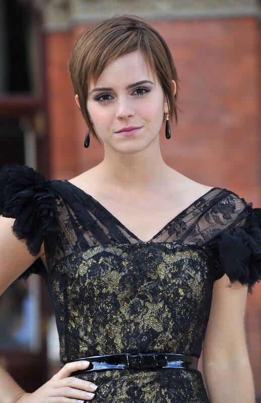 Emma Watson in black lace dress