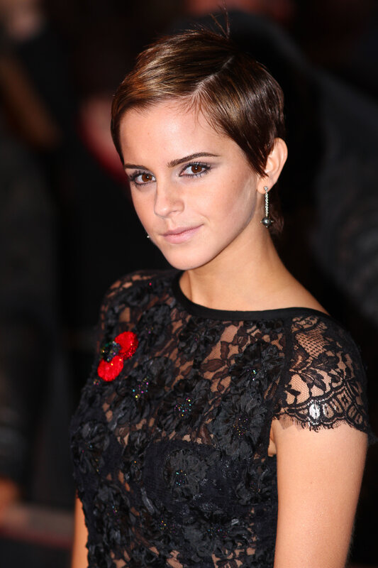 Emma Watson in black lace dress