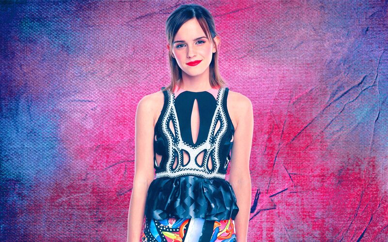 Emma Watson in colorful dress