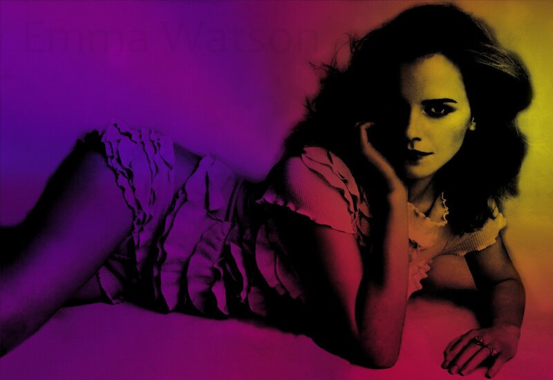 Emma Watson in colorful portrait