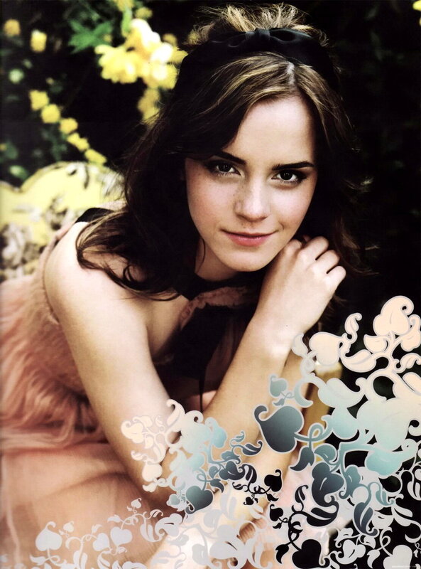Emma Watson in floral setting