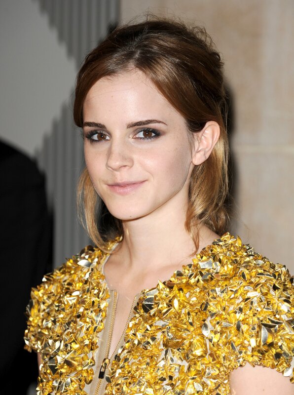Emma Watson in gold dress