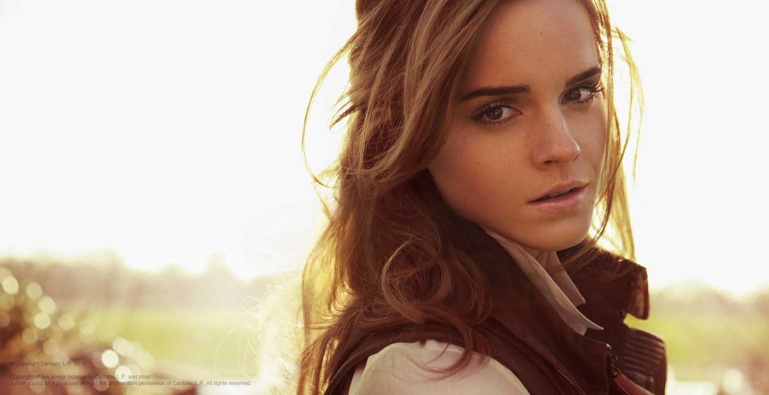 Emma Watson in golden light
