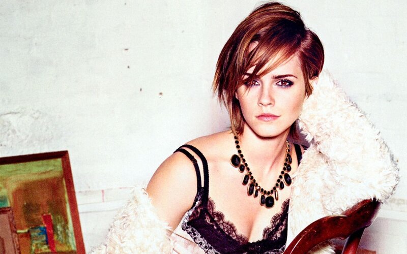Emma Watson in lace and fur