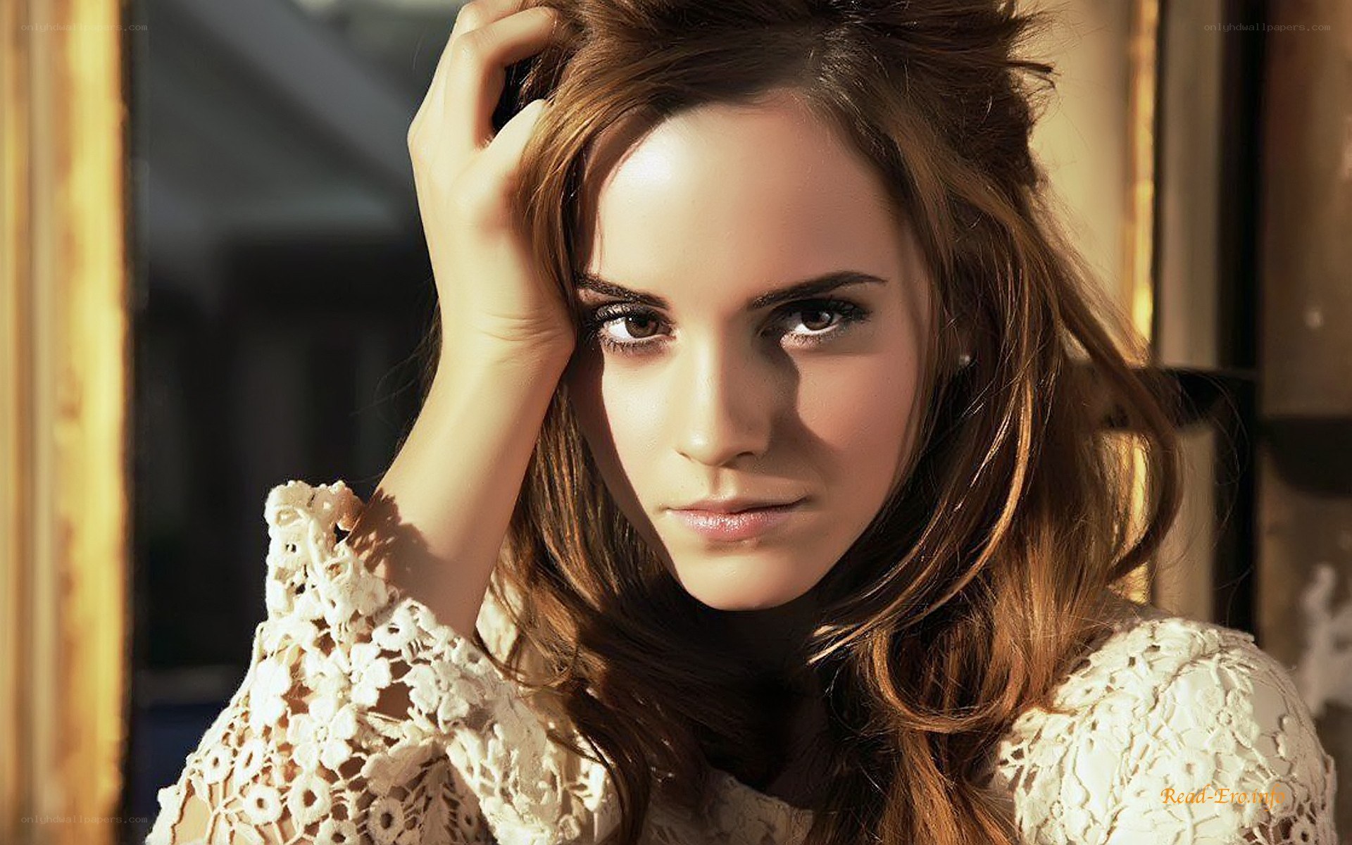Emma Watson in lace top