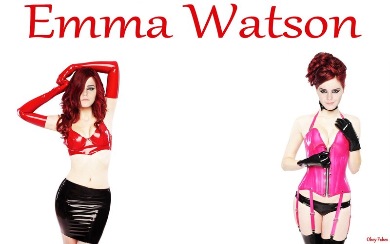Emma Watson in latex outfits