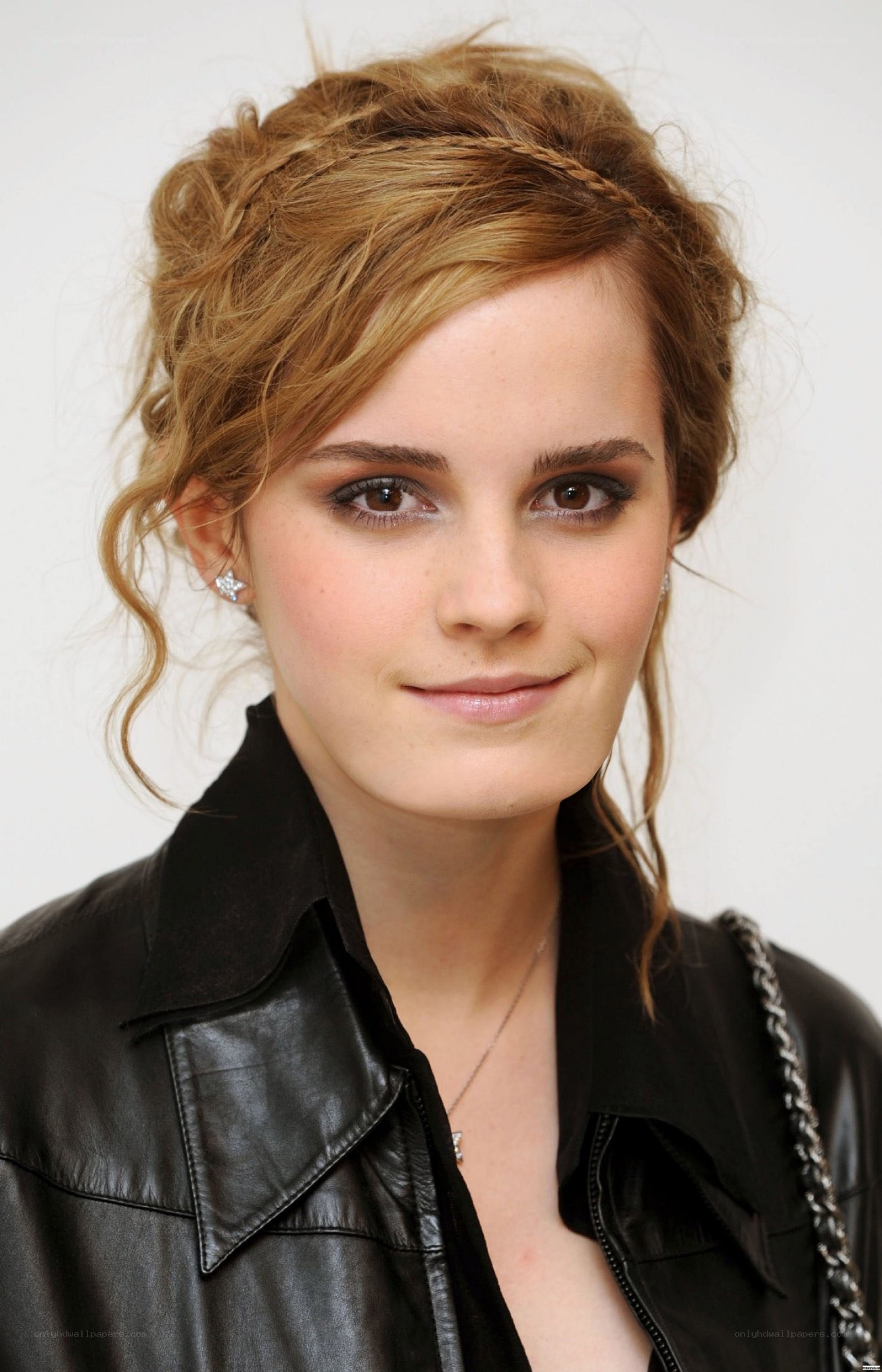 Emma Watson in leather jacket