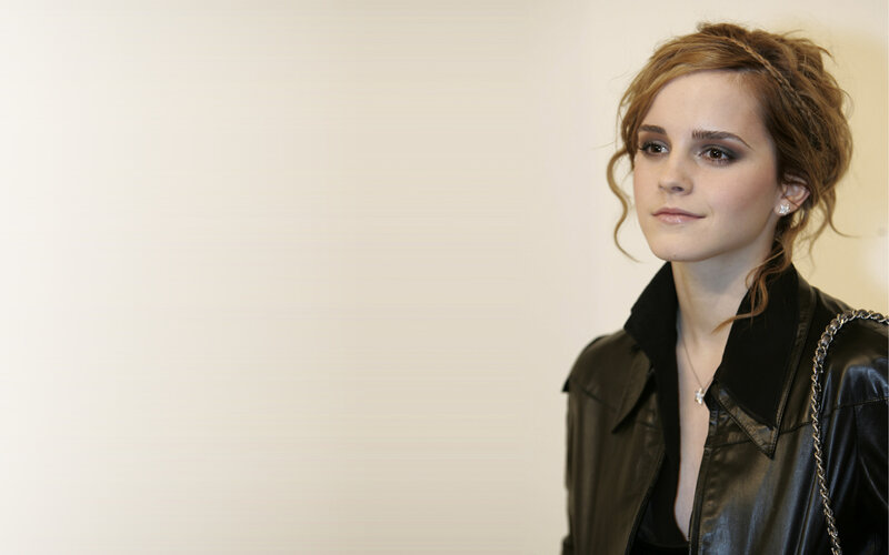 Emma Watson in leather jacket