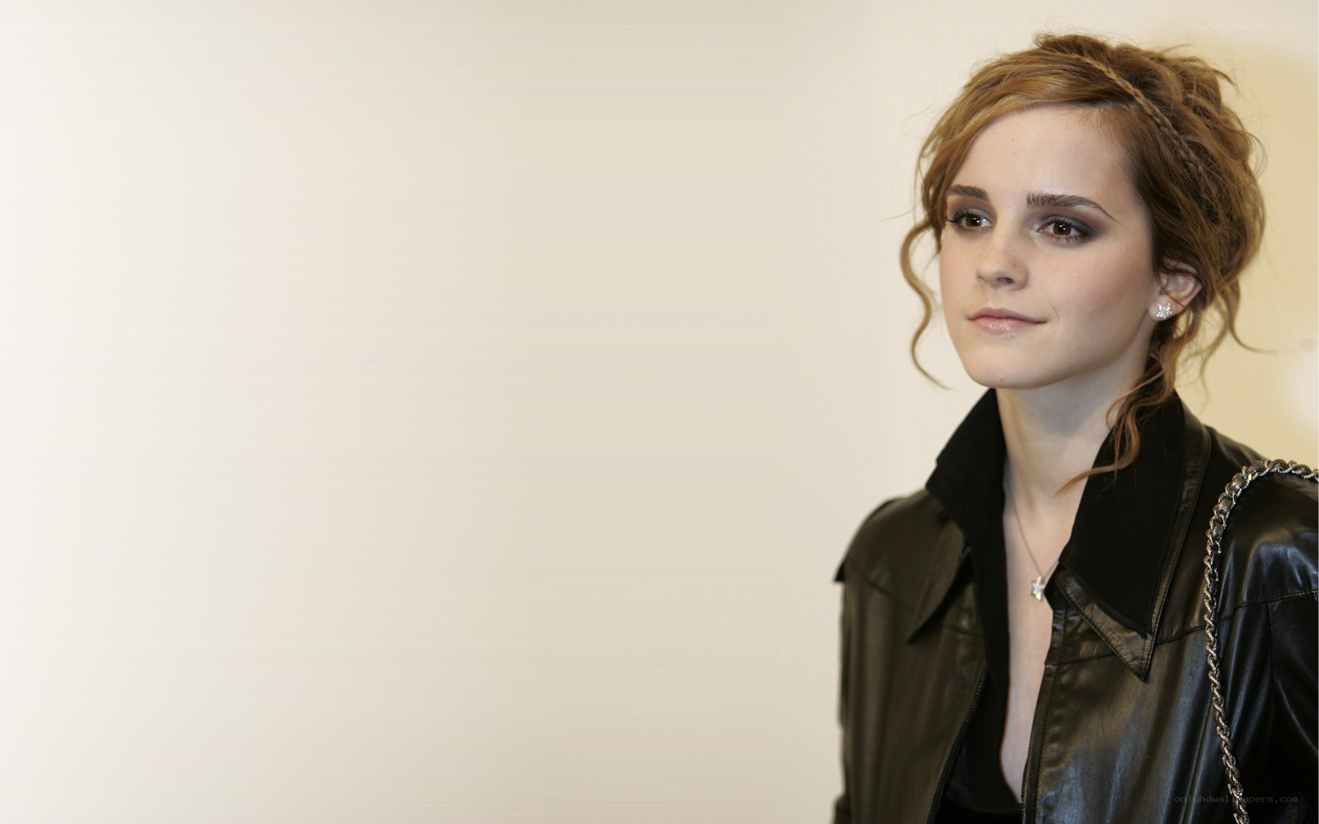 Emma Watson in leather jacket