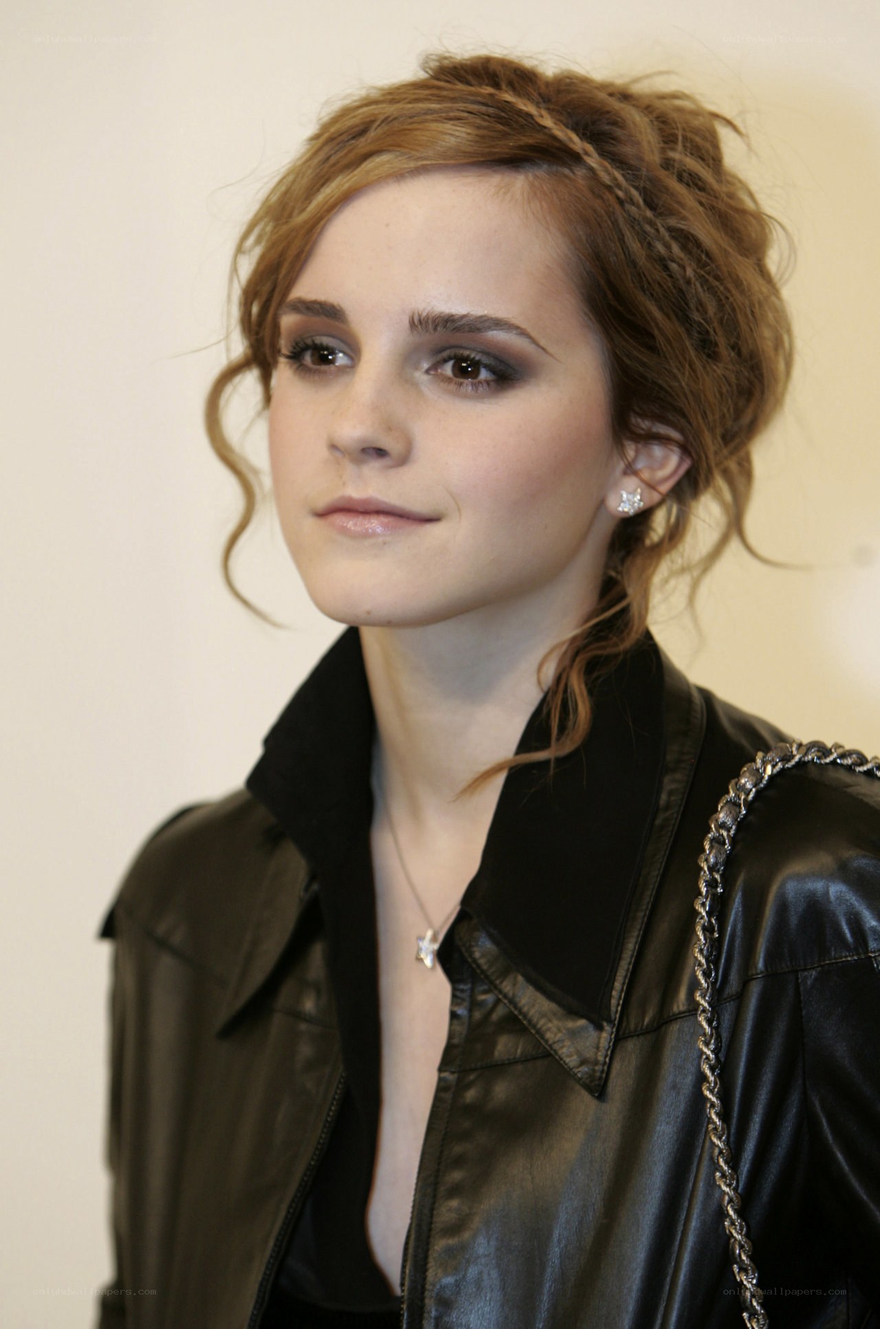 Emma Watson in leather jacket