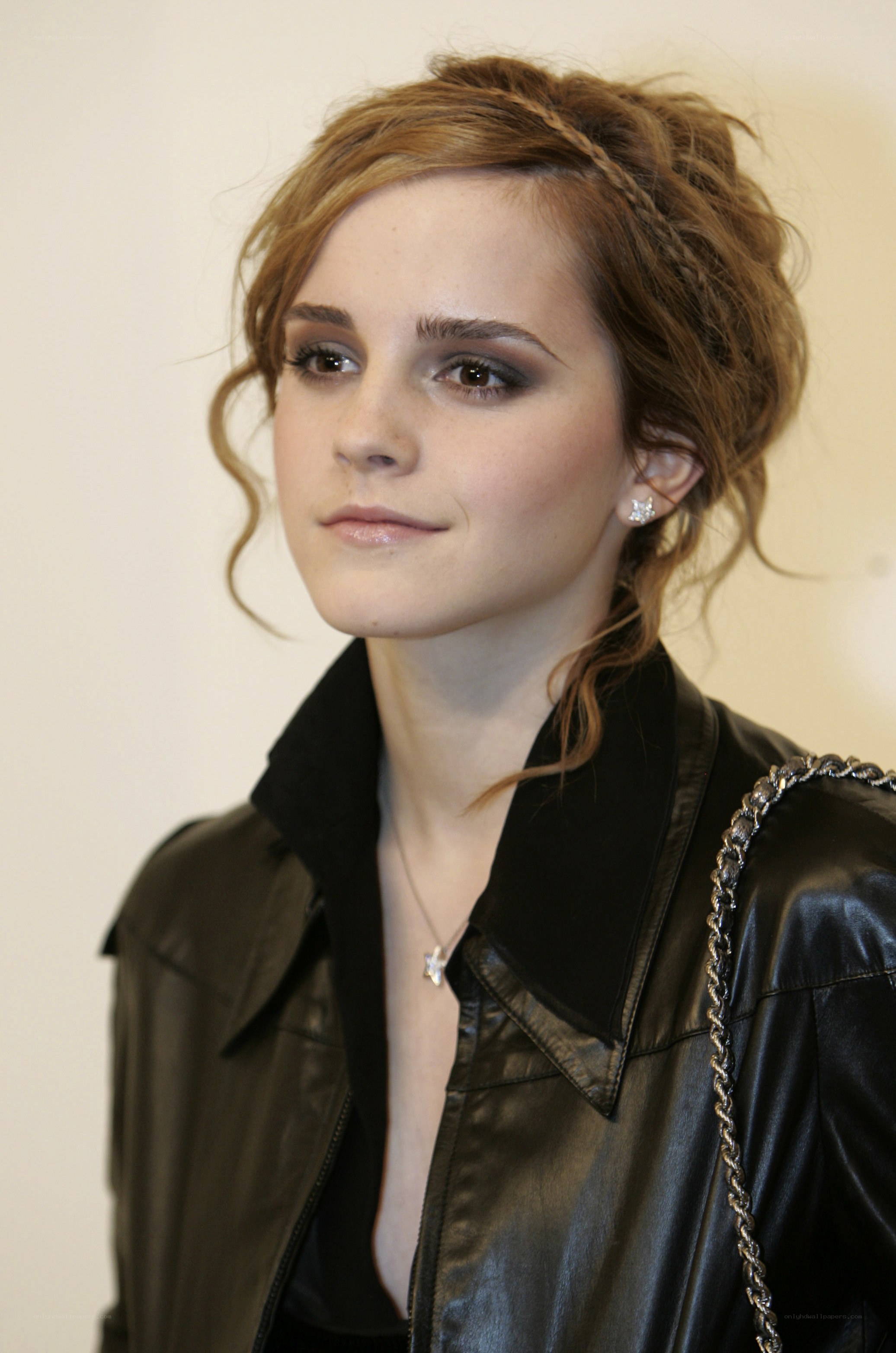 Emma Watson in leather jacket