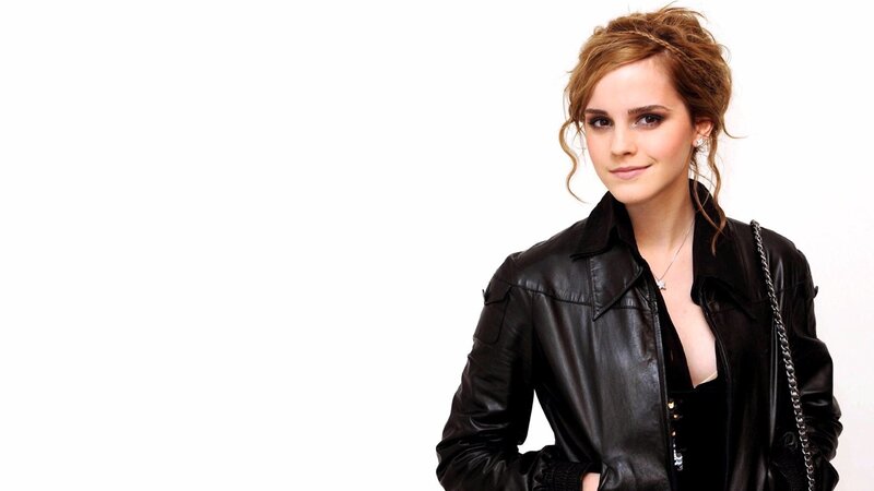 Emma Watson in leather jacket