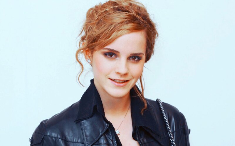 Emma Watson in leather jacket