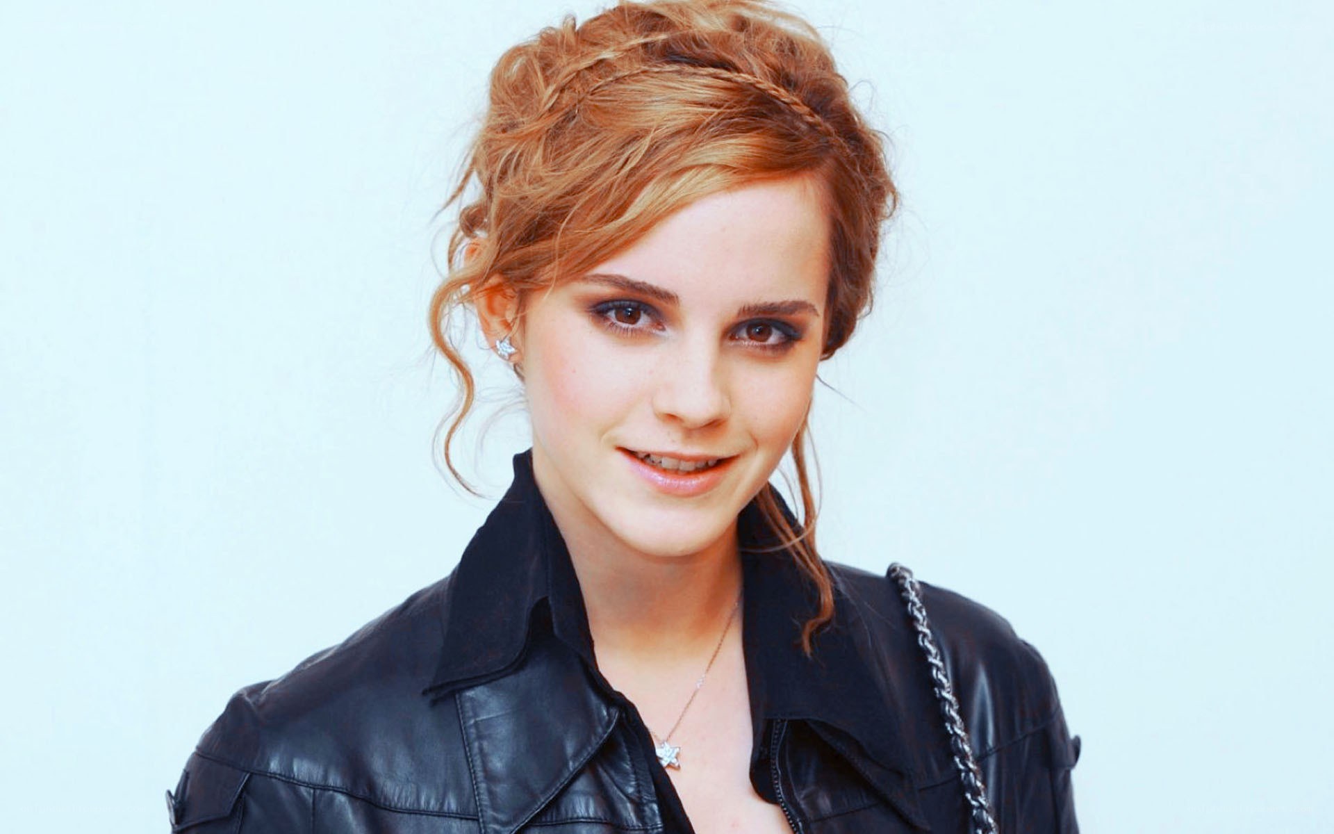 Emma Watson in leather jacket
