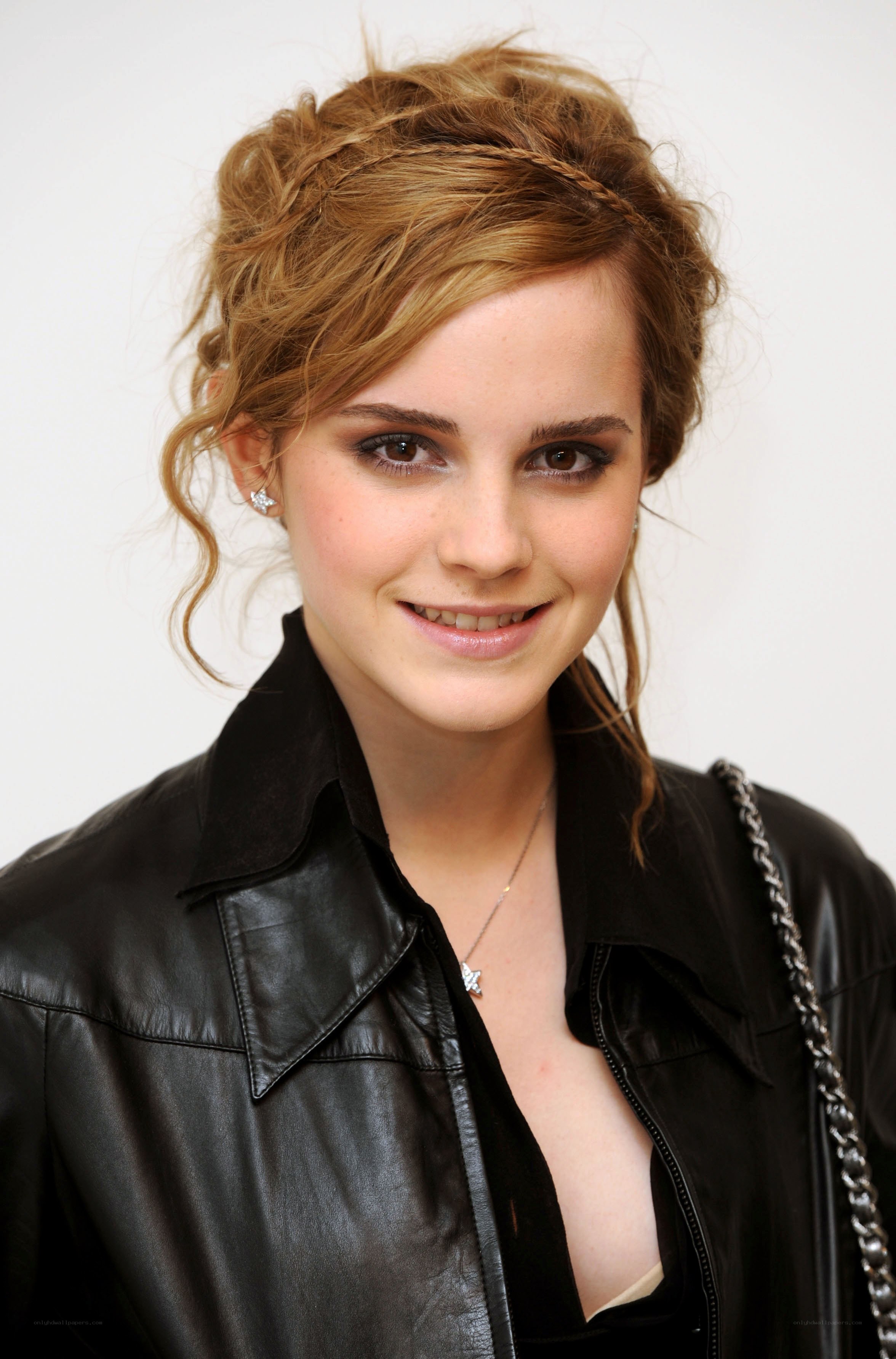 Emma Watson in leather jacket