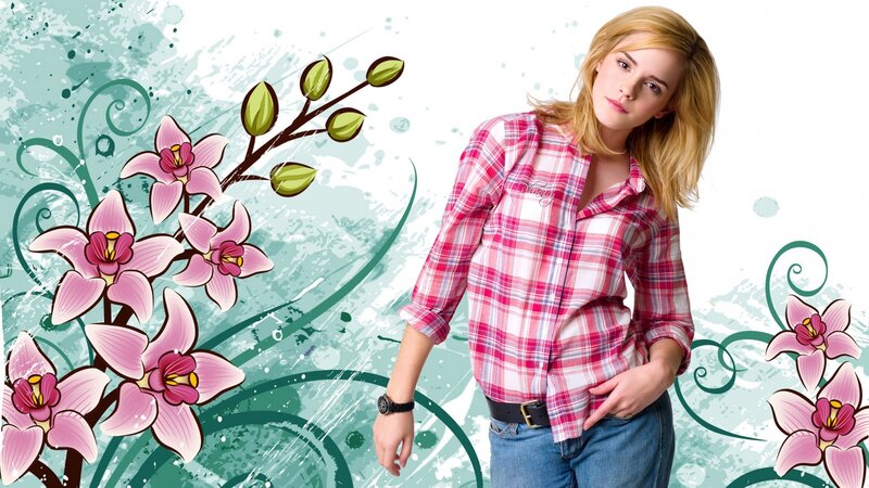Emma Watson in plaid shirt