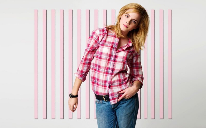 Emma Watson in plaid shirt