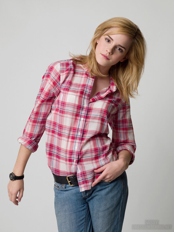 Emma Watson in plaid shirt