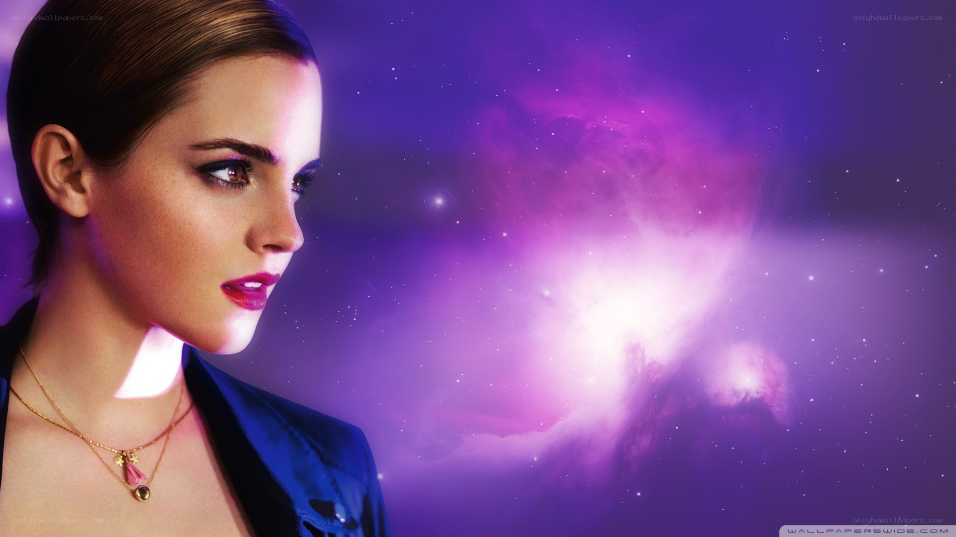 Emma Watson in purple galaxy
