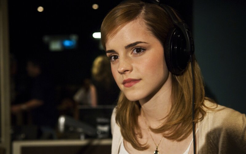 Emma Watson in recording studio
