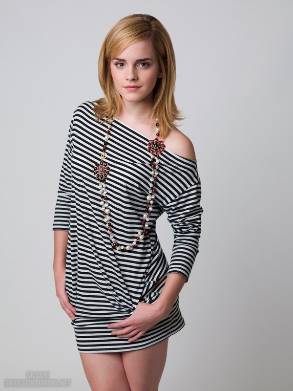 Emma Watson in striped dress