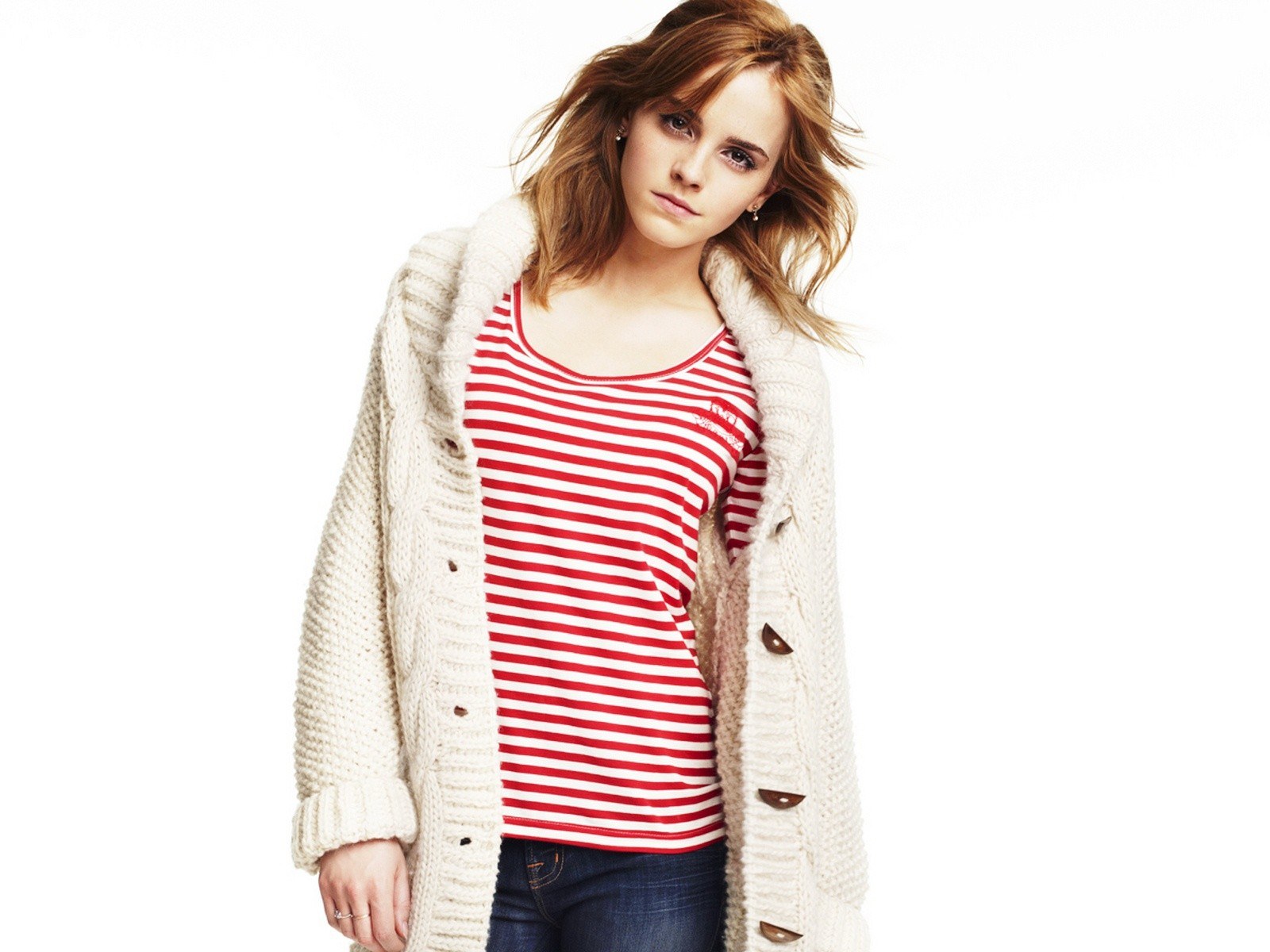 Emma Watson in striped top