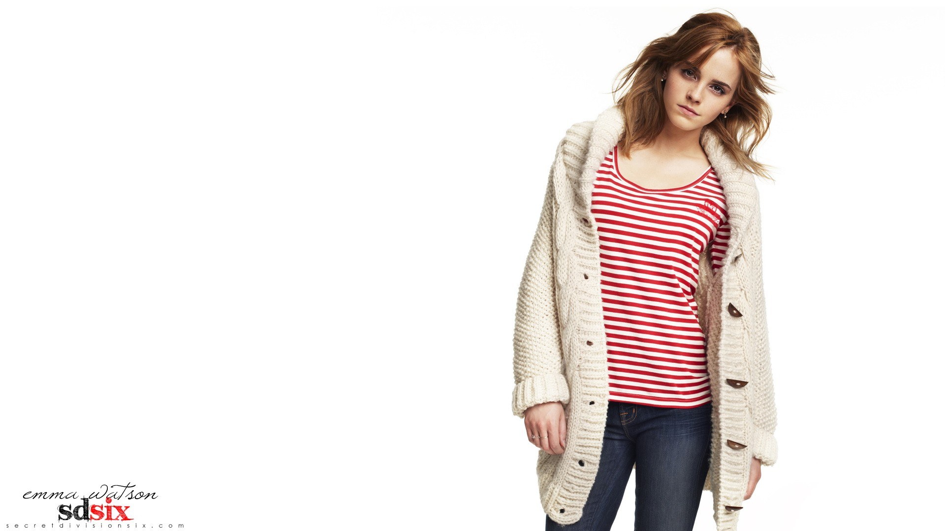 Emma Watson in striped top