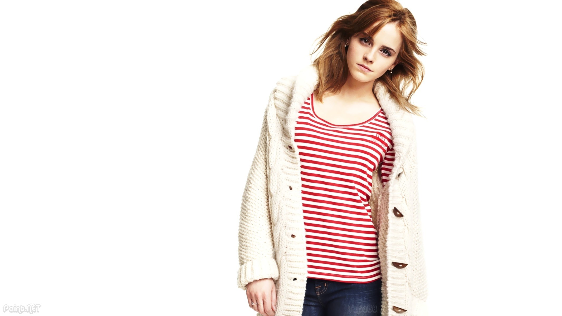 Emma Watson in striped top