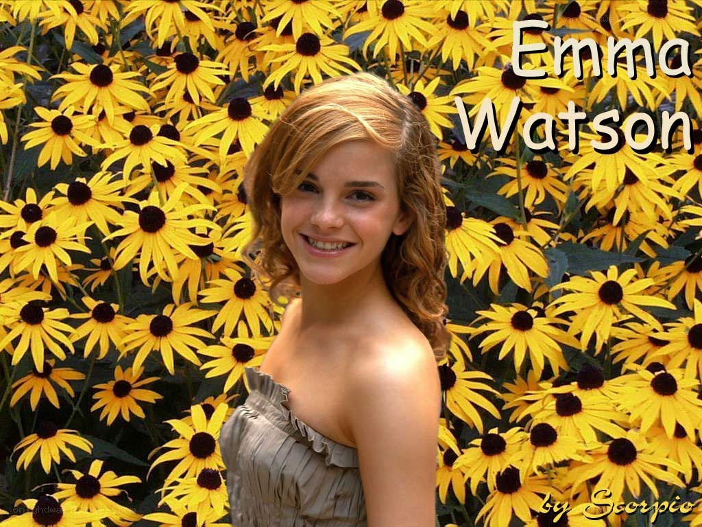 Emma Watson in sunflowers